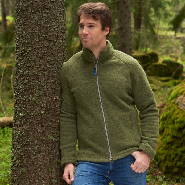 Miesten Villafleecetakki luomumerinovillaa  - Ruskovilla - Useita v&auml;rej&auml;