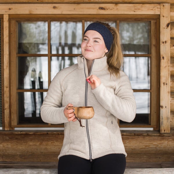 Naisten Villafleecetakki luomumerinovillaa - Ruskovilla - Useita v&auml;rej&auml;